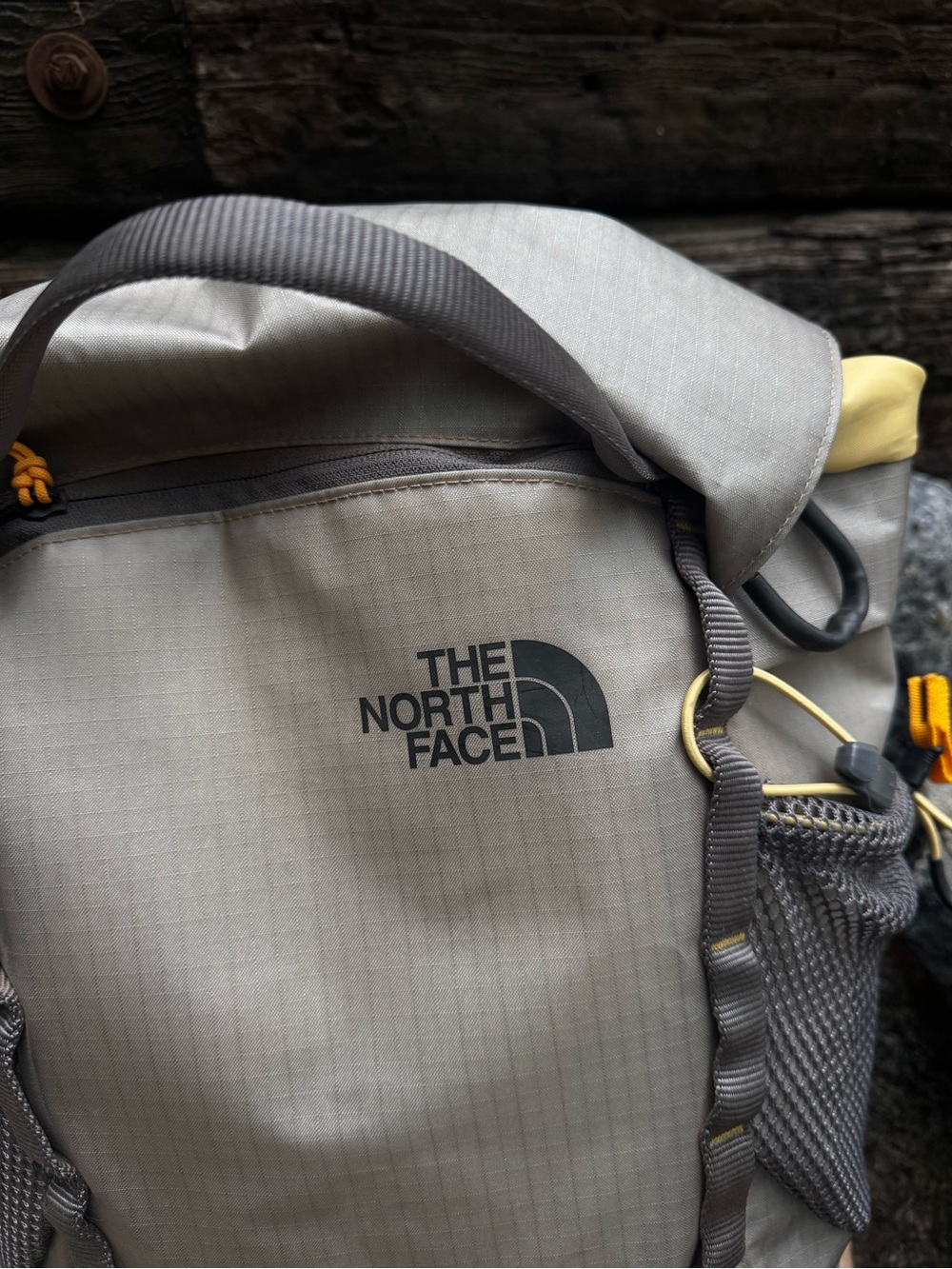 The North Face Olive Green and Black Roll-Top Backpack with Yellow Accents - Picture 5 of 12